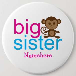 Bóton Redondo 15.24cm Botões de Macaco Personalizados da Irmã