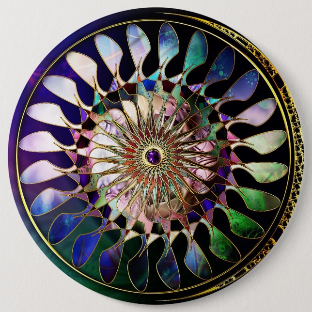 Bóton Redondo 15.24cm Botões Spin Art 1 (Frente)