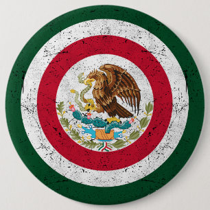 Bóton Redondo 15.24cm Brasão de armas do México Retro