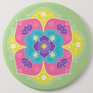 Bóton Redondo 15.24cm Bright Pastel Lotus Rangoli