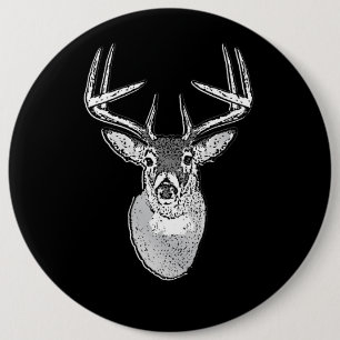Bóton Redondo 15.24cm Buck on Black White Tail Deer Classic
