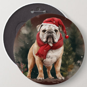 Bóton Redondo 15.24cm Bulldog na Neve Natal