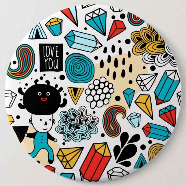 Bóton Redondo 15.24cm Cabeça louca (Frente)