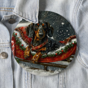 Bóton Redondo 15.24cm Cachorro Dachshund Natal Festivo