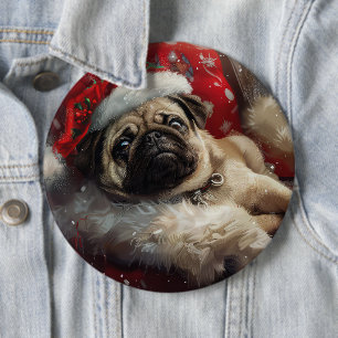 Bóton Redondo 15.24cm Cachorro Natal Festivo