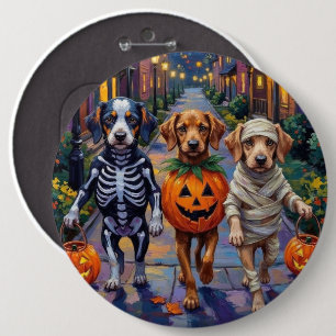 Bóton Redondo 15.24cm Cães Azawakh em Fantasias de Halloween
