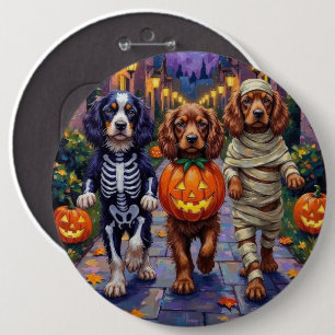 Bóton Redondo 15.24cm Cães Sussex Spaniel em Fantasias de Halloween