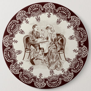 Bóton Redondo 15.24cm café e amor