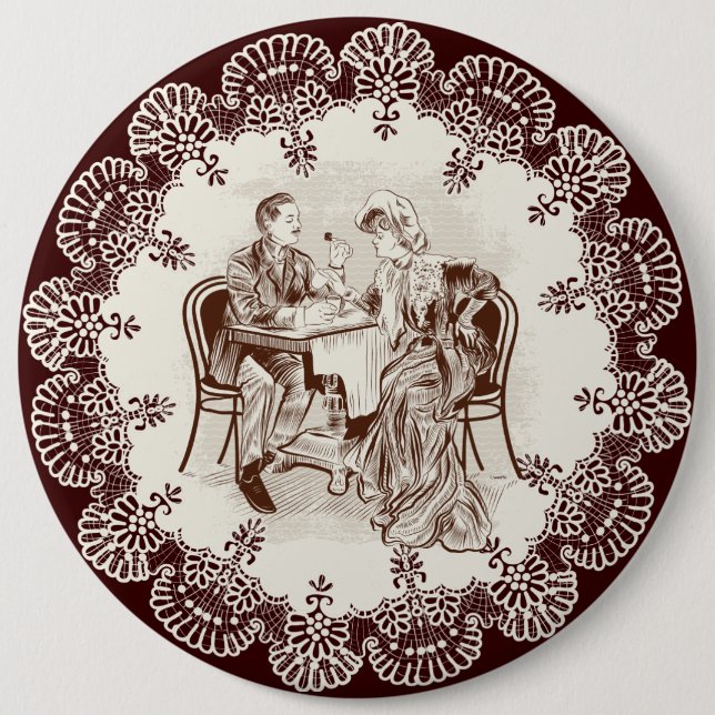 Bóton Redondo 15.24cm café e amor (Frente)