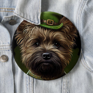 Bóton Redondo 15.24cm Cairn Terrier cão na Rua.