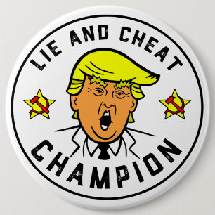 Bóton Redondo 15.24cm Campeão Divertido de Mentiras e Trapaças do Trump