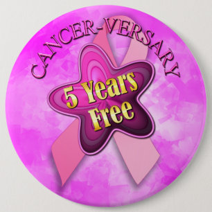 Bóton Redondo 15.24cm Cancer-versary feliz