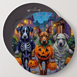 Bóton Redondo 15.24cm Cane Corso Fazendo Trick-or-Treat com Fantasias de