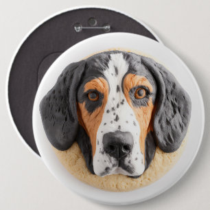 Bóton Redondo 15.24cm Cão Bluetick Coonhound Inspirado em 3D