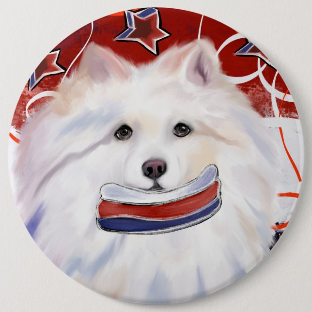 Bóton Redondo 15.24cm Cão Esquimó Americano (Frente)