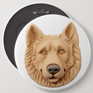 Bóton Redondo 15.24cm Cão Pastor Belga 3D Inspirado
