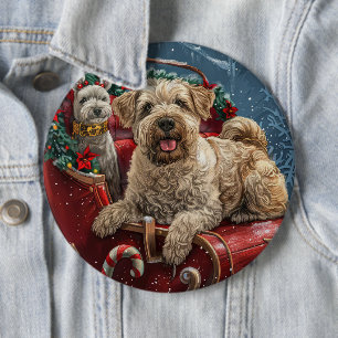 Bóton Redondo 15.24cm Cão Terrier Wheaten Natal Festivo