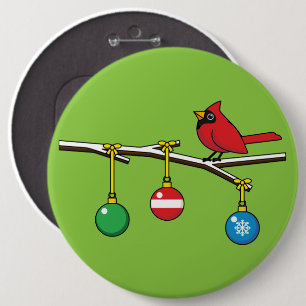Bóton Redondo 15.24cm Cardeal Vermelho no Ramal da Bare de Natal