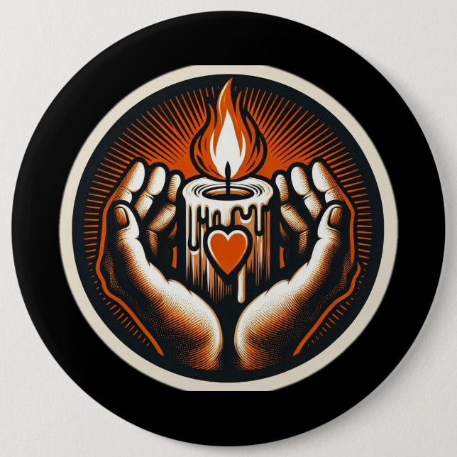 Bóton Redondo 15.24cm Caritas Ajuda aos Caritas (Frente)