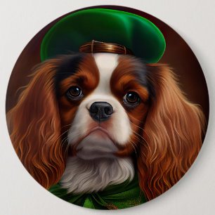Bóton Redondo 15.24cm Cavalier King Charles Spaniel no Dia de São Patríc