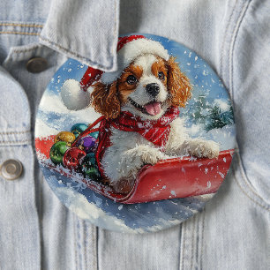 Bóton Redondo 15.24cm Cavalier King Charles Spaniel Trenó de Natal