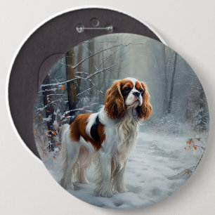 Bóton Redondo 15.24cm Cavalier King Deixou Neve Natal Bruto
