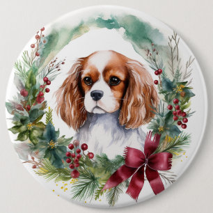 Bóton Redondo 15.24cm Cavalier King Wreath Festivo Pup