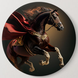 Bóton Redondo 15.24cm cavalo com casaco vermelho