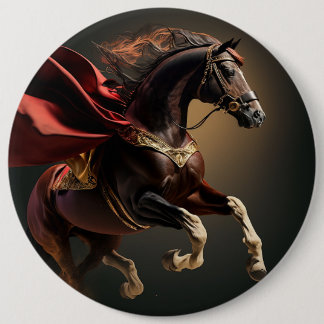 Bóton Redondo 15.24cm cavalo com casaco vermelho