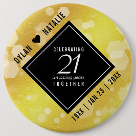 Bóton Redondo 15.24cm Celebração do Aniversário de Casamento de Brass da