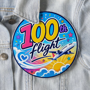 Bóton Redondo 15.24cm centésimo voo avião colorido viagem lembrança
