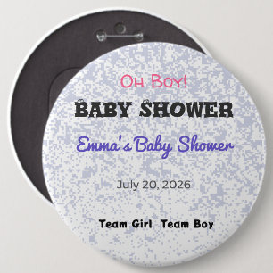 Bóton Redondo 15.24cm Chaveiro de Baby Shower   Time Menina   Time Menin