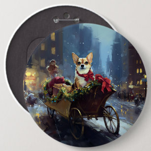 Bóton Redondo 15.24cm chihuahua Christmas Fesason