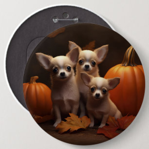 Bóton Redondo 15.24cm Chihuahua Puppy Autumn Delight Pumpkin