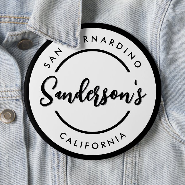 Bóton Redondo 15.24cm Cidade Branca Preta Local Local Local Nome Circula (In Situ)