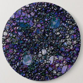 Bóton Redondo 15.24cm Círculos Abstratos Desenhados à Mão, Azul, Roxo, P
