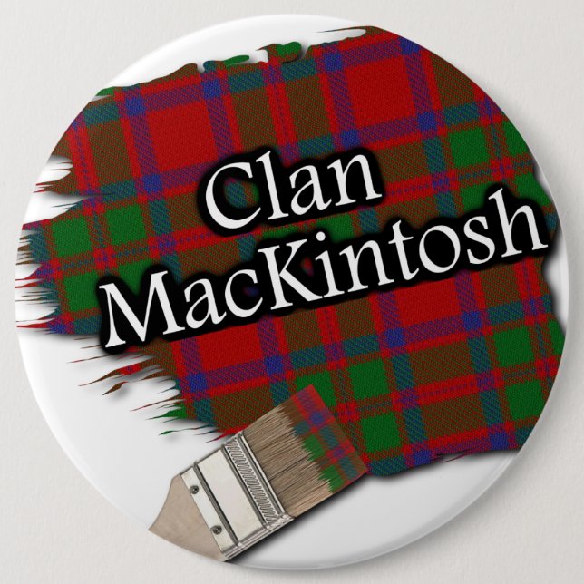 Bóton Redondo 15.24cm Clan MacKintosh Tartan Paint Brush (Frente)