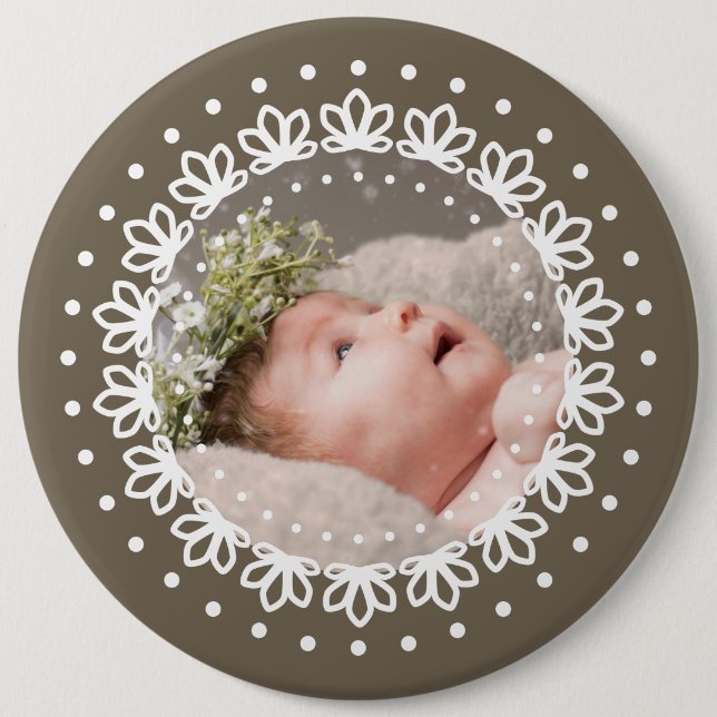 Bóton Redondo 15.24cm Clássico floral redondo personalizado clássico (Frente)