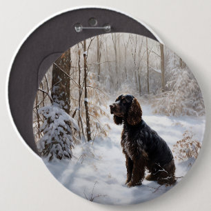 Bóton Redondo 15.24cm Cocker Spaniel Deixe Nevar Natal