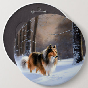 Bóton Redondo 15.24cm Collie, deixa nevar o Natal