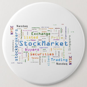 Bóton Redondo 15.24cm Conceito de nuvem Word de Design de StockMarket
