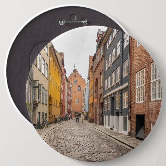 Bóton Redondo 15.24cm Copenhaga Dinamarca (Frente & Verso)