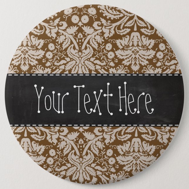 Bóton Redondo 15.24cm Cor damasco castanho chocolate; Olhar do quadro (Frente)