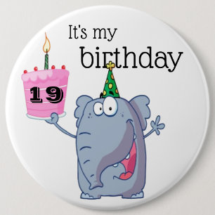 Bóton Redondo 15.24cm Crachá de aniversário - É meu aniversário