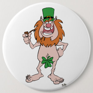 Bóton Redondo 15.24cm Crachá do botão do Leprechaun de St Patrick