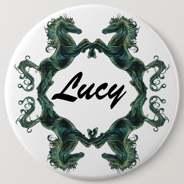 Bóton Redondo 15.24cm Crachá do botão dos cavalos (Frente)