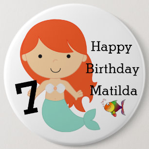 Bóton Redondo 15.24cm Crachá Personalizado do Dia B - Feliz Aniversári