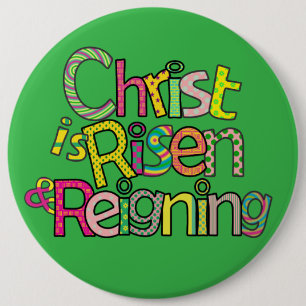 Bóton Redondo 15.24cm Cristo risen Eng I 6x6 c/parte traseira