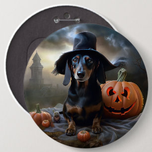 Bóton Redondo 15.24cm Dachshund Halloween Scary