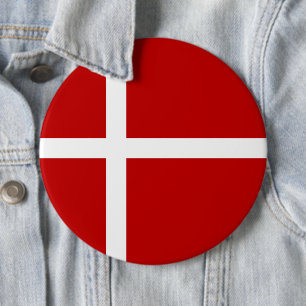 Bóton Redondo 15.24cm Dannebrog Bandeira Dinamarquesa